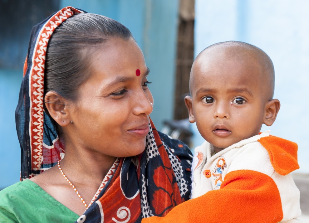 Mother and son in Bangladesh